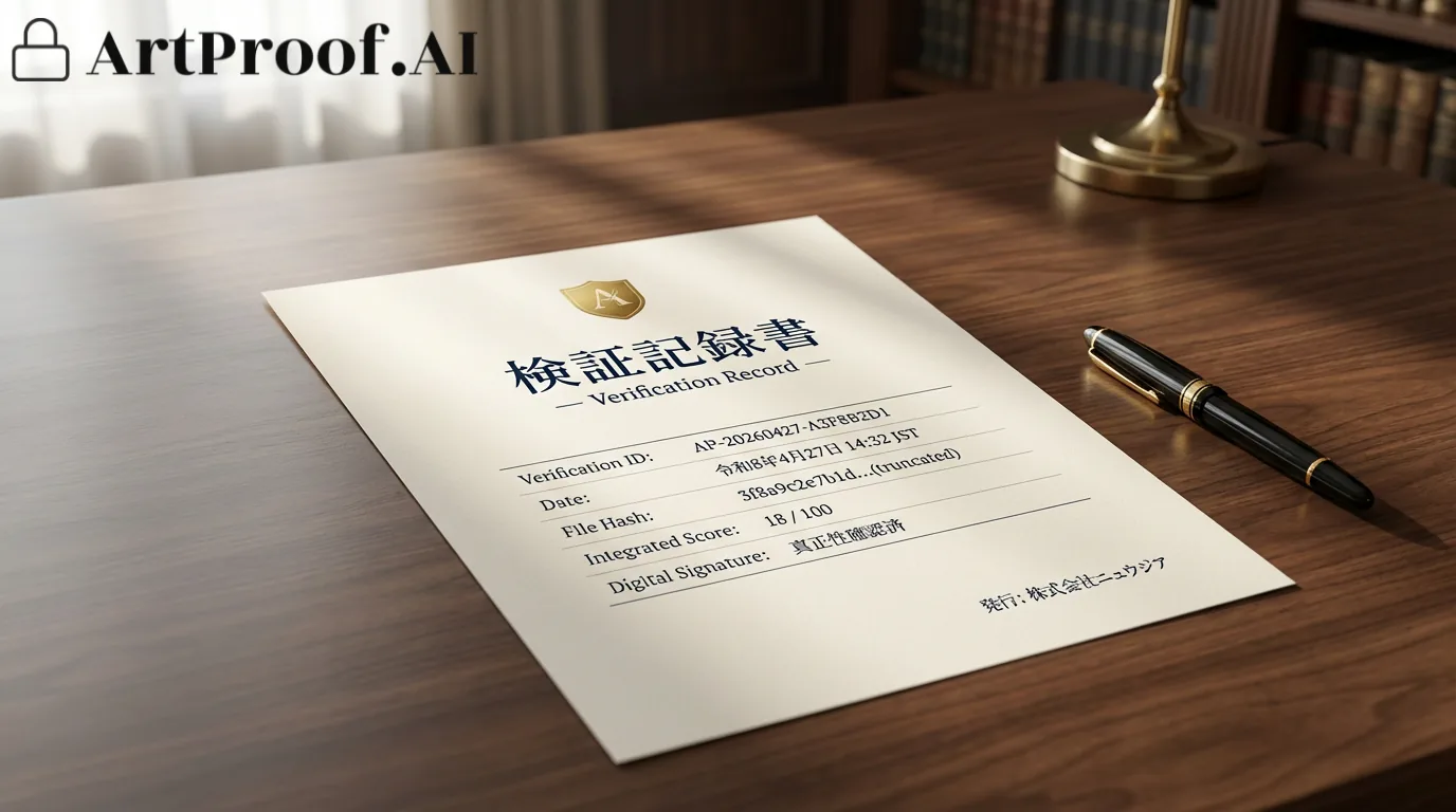 ArtProof 検証記録書のキービジュアル